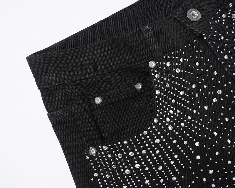 Sparkling Dot Pattern Denim Shorts