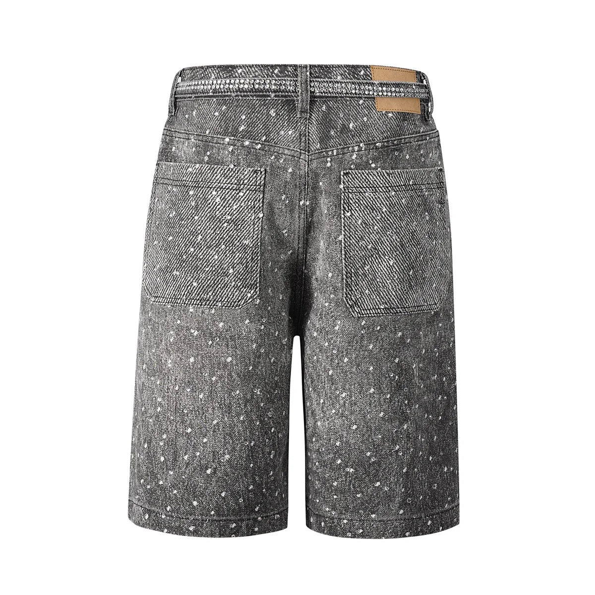 Sparkling Dot Pattern Denim Shorts